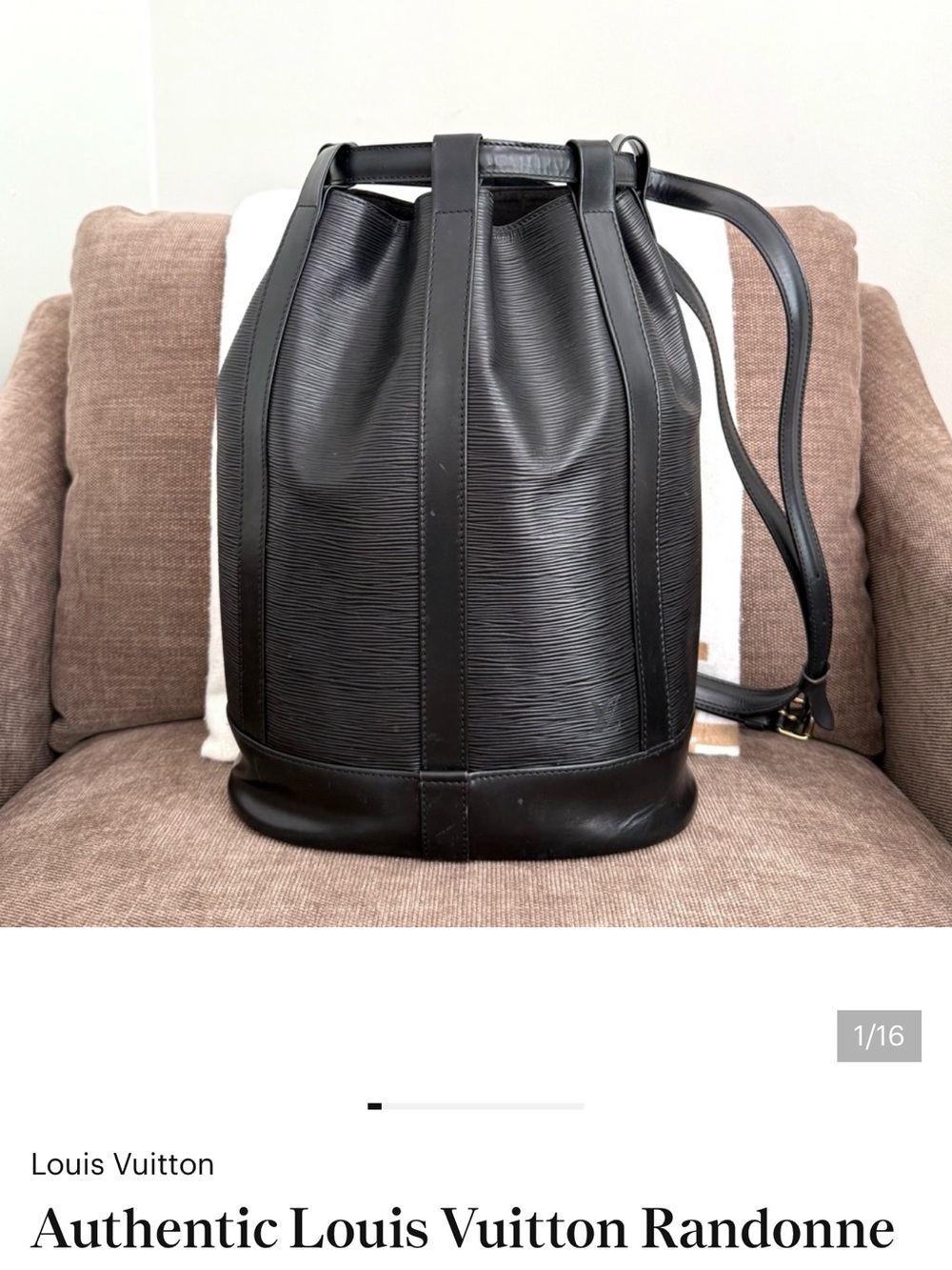 Louis Vuitton Black Epi Leather Bucket Backpack